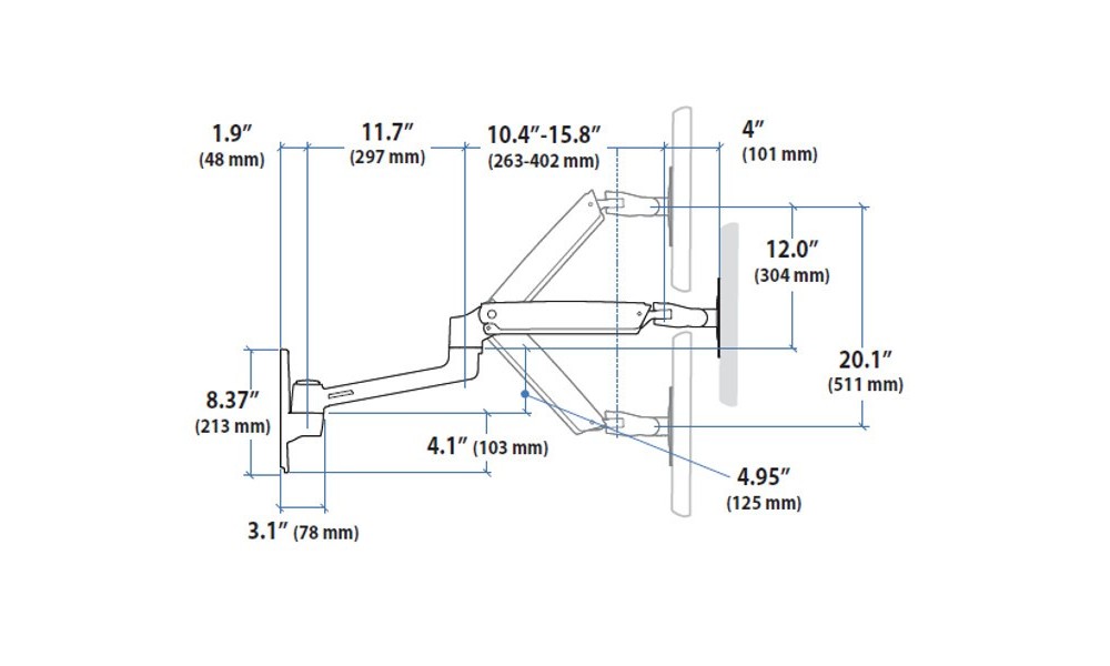  Ergotron – LX HD Sit-Stand Single Monitor Arm, VESA