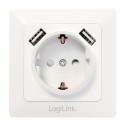 LogiLink PA0162 - Gniazdo podtynkowe 230V + 2 x USB ładowanie 5V, 2,1A