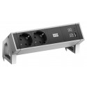 Bachmann DESK2 - Mediaport biurkowy 2x230V + USB A&C 22W charger