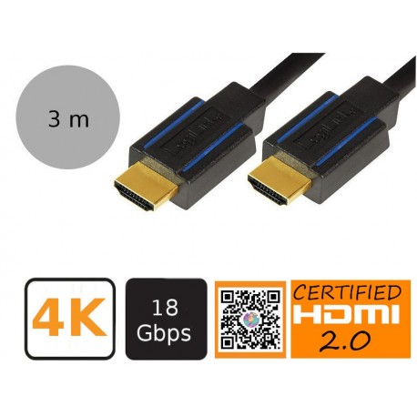 LogLink CHB005 - Kabel HDMi PREMIUM, długość 3 metry