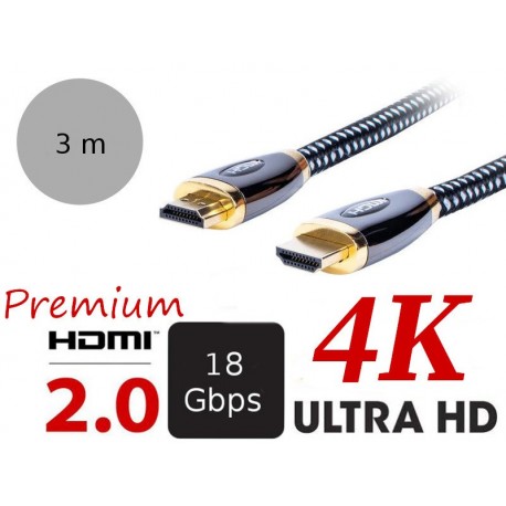 AQ PV10030 - Kabel Premium HDMI 2.0, 4K, 18Gb, długość 3 metry