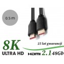 MicroConnect HDM19190.5V2.1 - Kabel HDMI 2.1, 8K, 48Gb, 0.5 metra