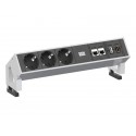 Bachmann DESK2 - Mediaport biurkowy 3x230V + 2x RJ45 + USB 3.0 + HDMI. Kolor biały