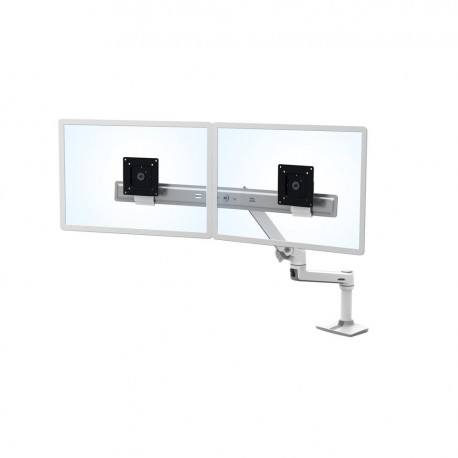 Ergotron LX Dual Desk Mount - Uchwyt do 2 monitorów 13-25". Biały