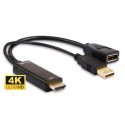 MC HDMI-DP - Przejściówka HDMI na DisplayPort, długość 15 cm