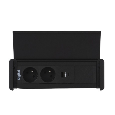 Digitel SLIM COVER - Gniazdo montażowe 2x230V + USB A/C charger